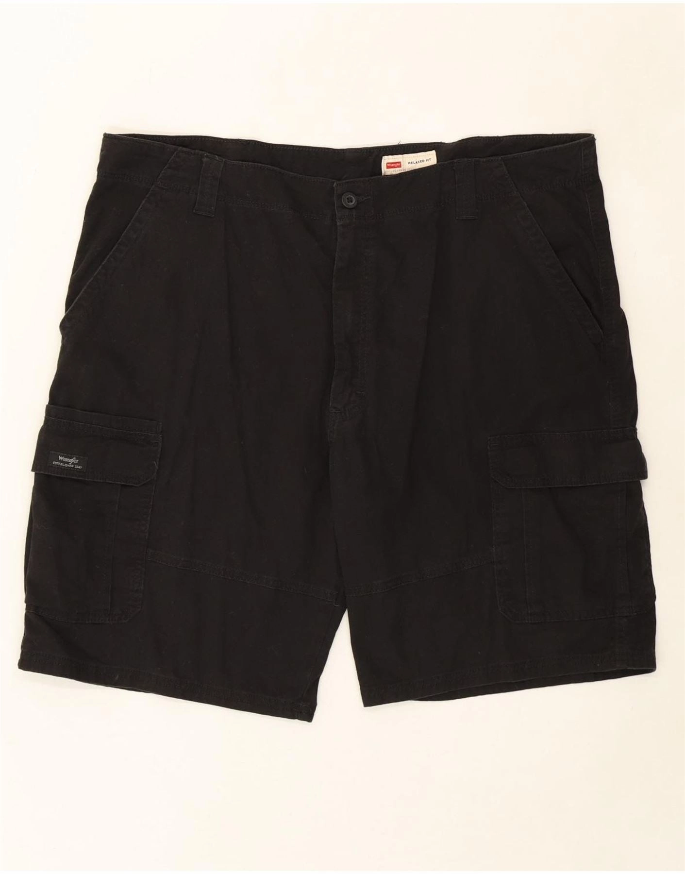 Comfortable Design WRANGLER Mens Relaxed Fit Cargo Shorts W42 2XL Black Cotton