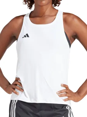 Versatile Comfort Style Chic Cut adidas Adizero Essentials Womens Running Vest Tank Top - White