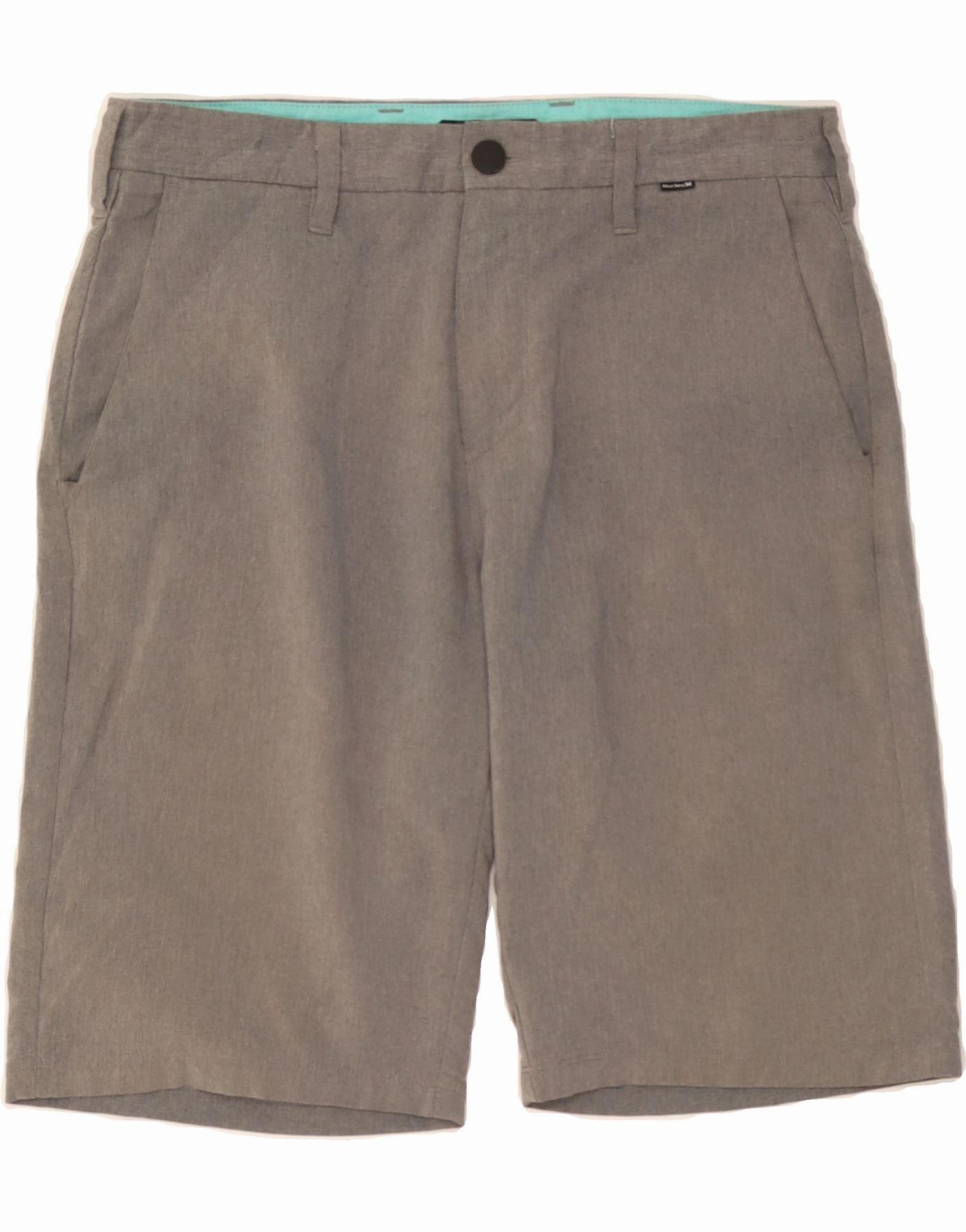 Stretchy Hemline HURLEY Mens Chino Shorts W30 Medium Grey Polyester