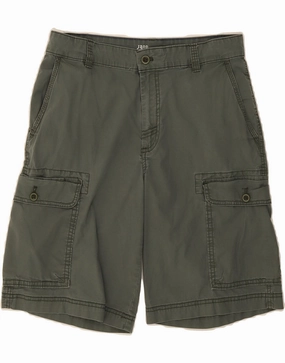 IZOD Mens Cargo Shorts W30 Medium Green Comfortable Cut Multi Pocket Design