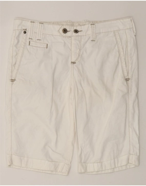 MUSTANG Mens Chino Shorts W32 Large White Cotton Quick Absorption