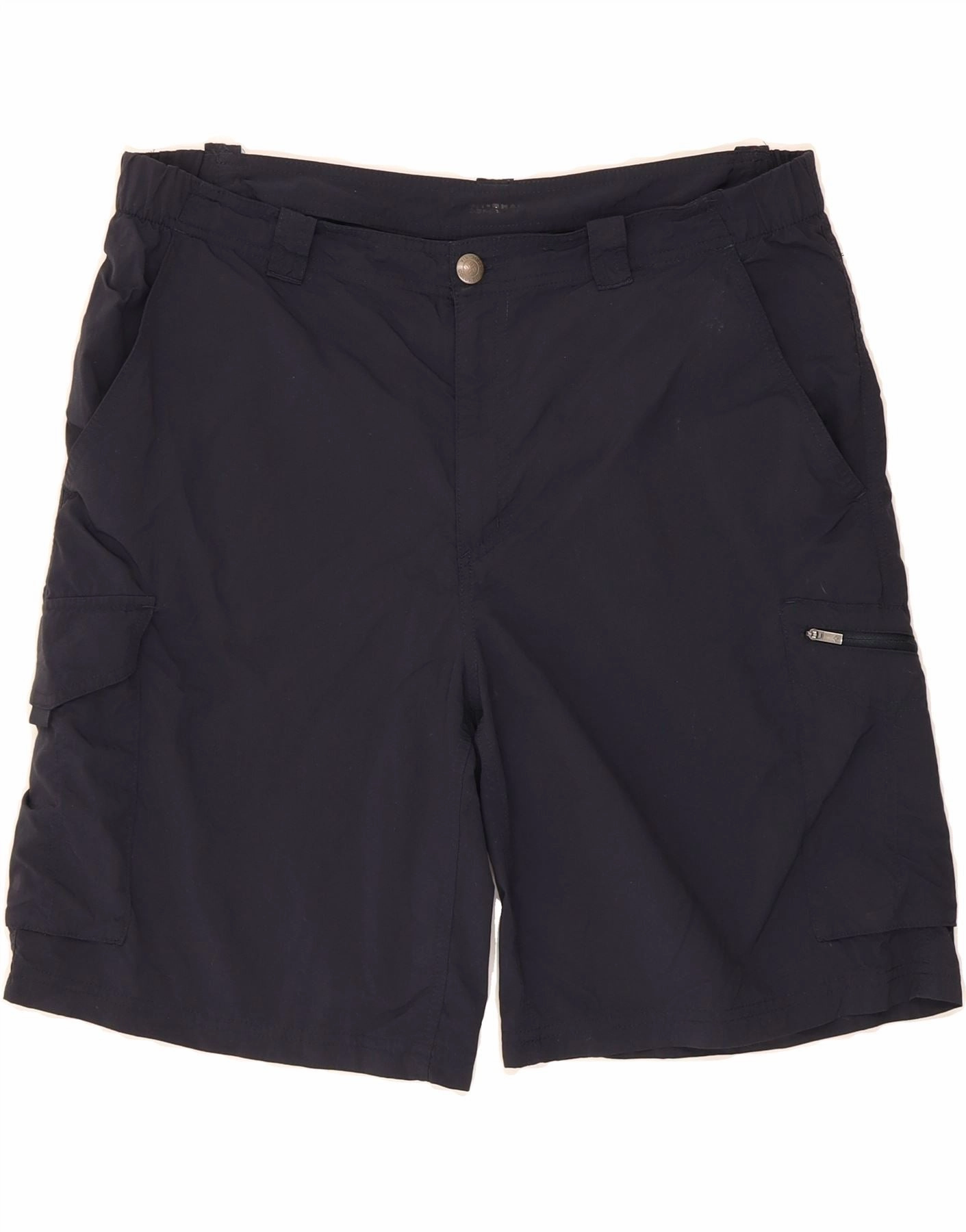 Father's Day gift Flexible Mobility COLUMBIA Mens Omni-Shade Cargo Shorts W38 XL  Navy Blue Nylon
