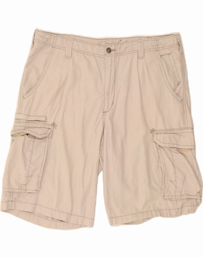 Relaxed Waistband Unique Pattern LEE Mens Cargo Shorts W38 XL Beige Cotton
