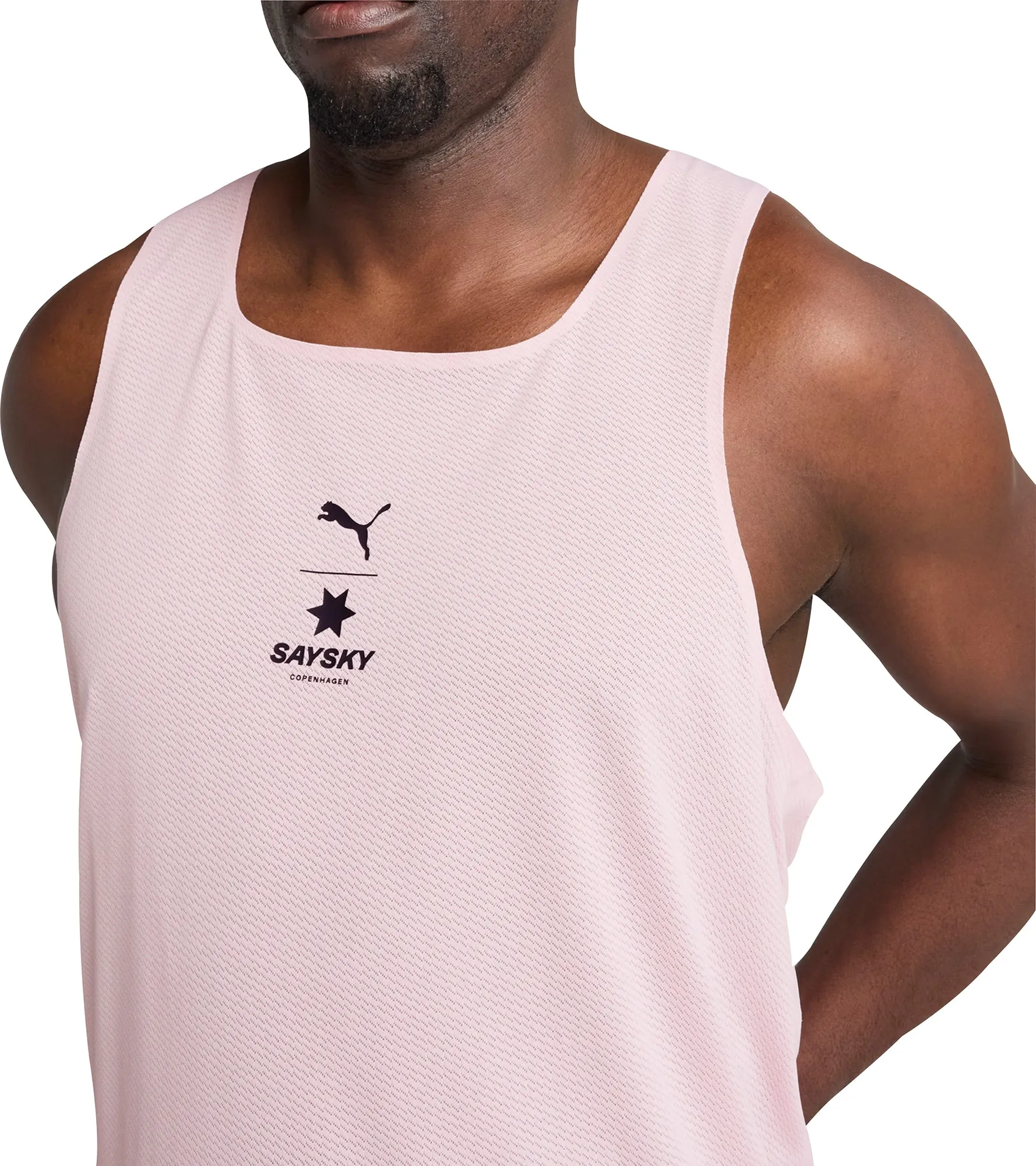 Puma X SAYSKY Mens Running Vest - Pink Upgradeable