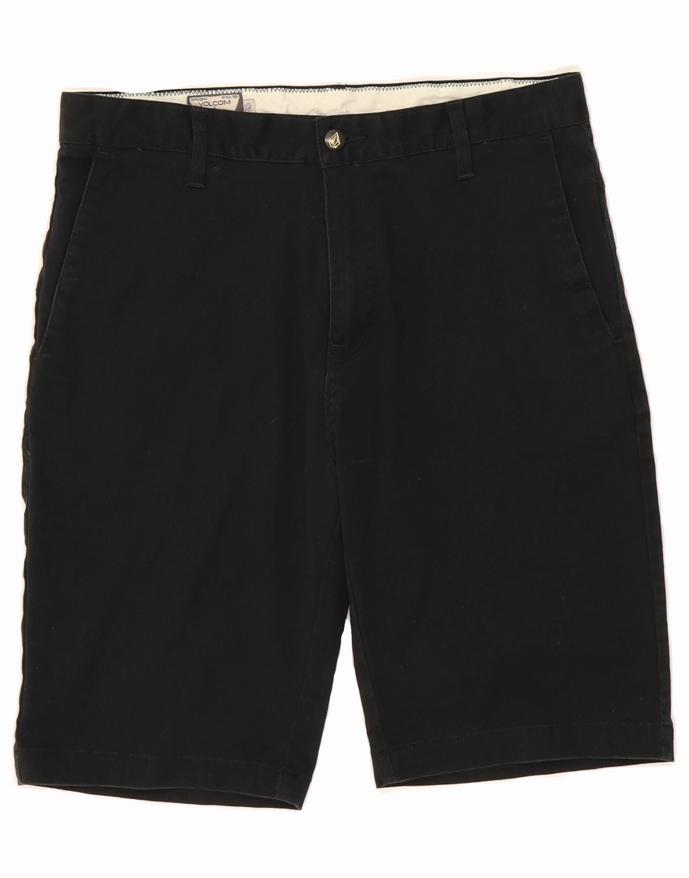 VOLCOM Mens Chino Shorts W32 Medium Black Cotton Stylish Look