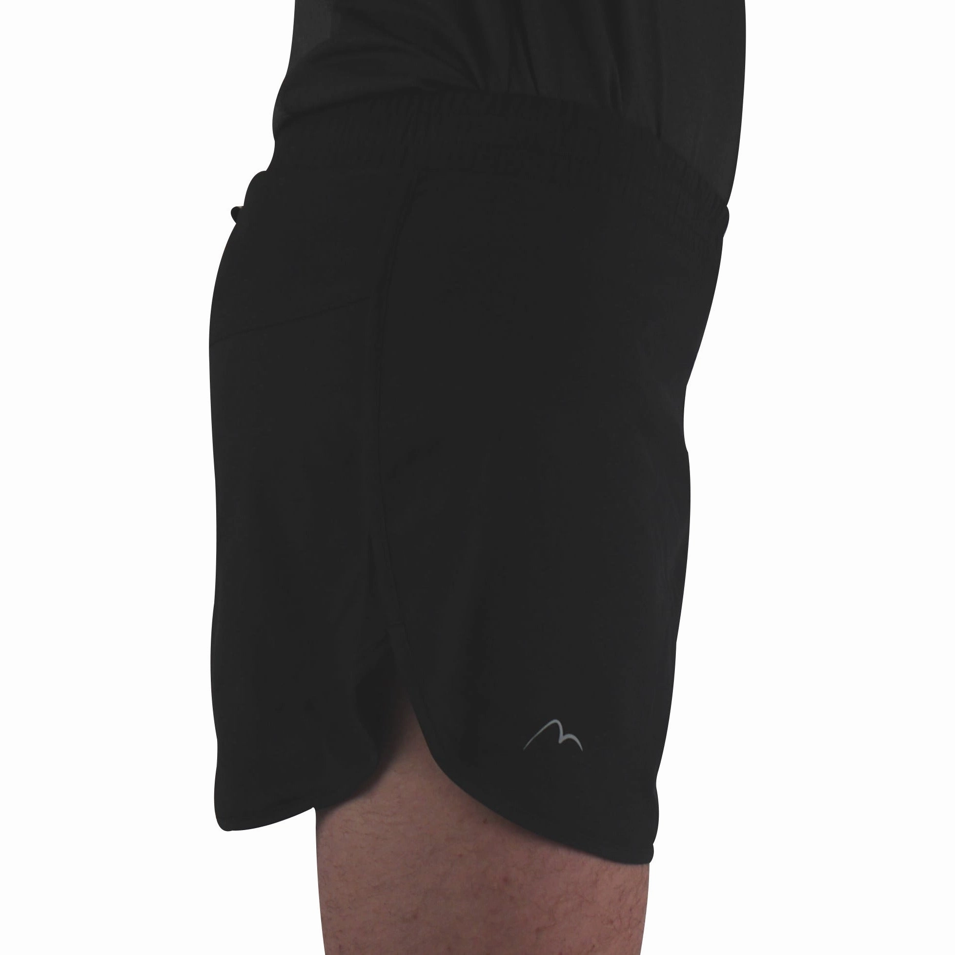 More Mile Racer Split Mens Running Shorts - Black Classic Appeal activewear option