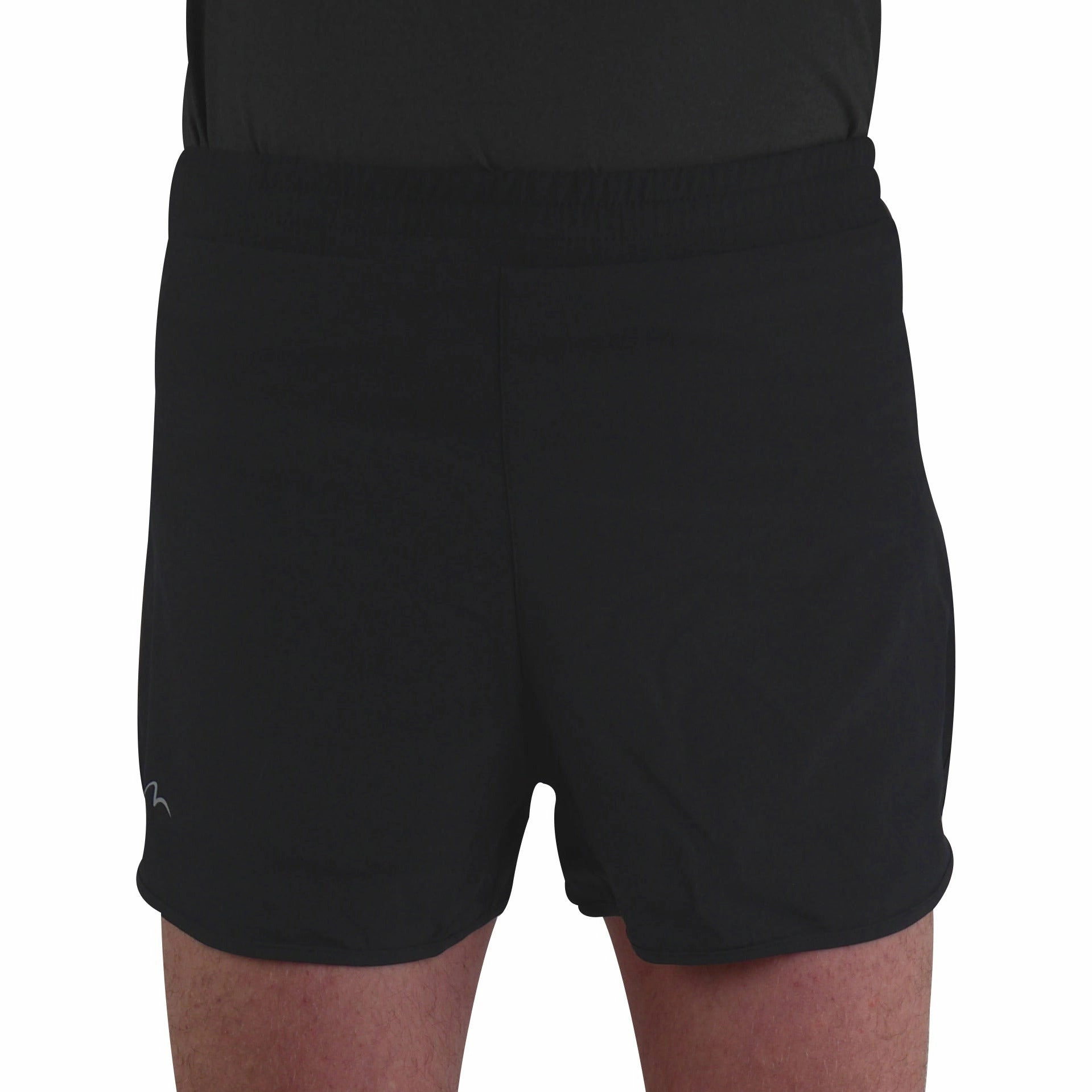 Easy Fit Cool Vibe More Mile Racer Split Mens Running Shorts - Black