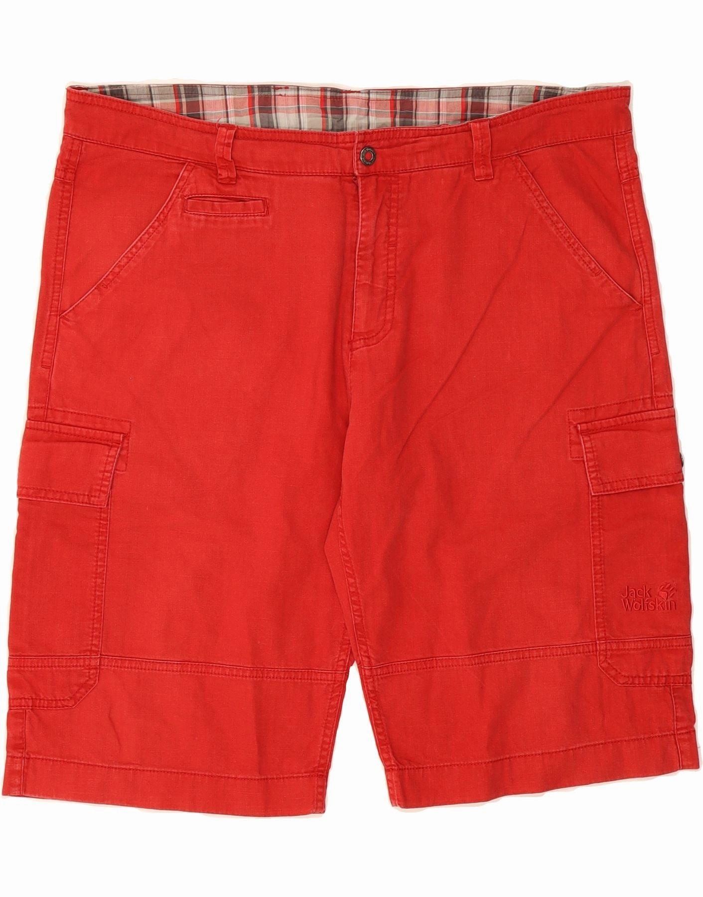 desert style long-lasting quality JACK WOLFSKIN Mens Regular Fit Cargo Shorts W42 2XL Red Cotton