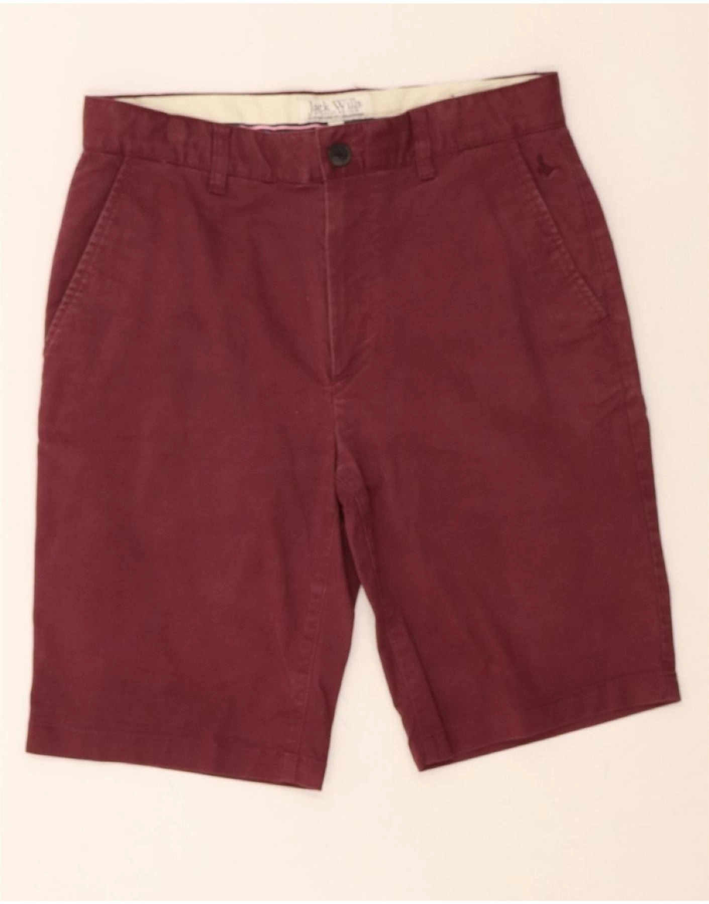 JACK WILLS Mens Slim Fit Chino Shorts W30 Medium Burgundy Cotton fall shorts