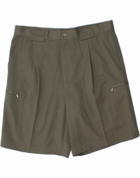 IZOD Mens Cargo Shorts W36 Large Khaki Polyester UV Protection Fabric Warm Fit