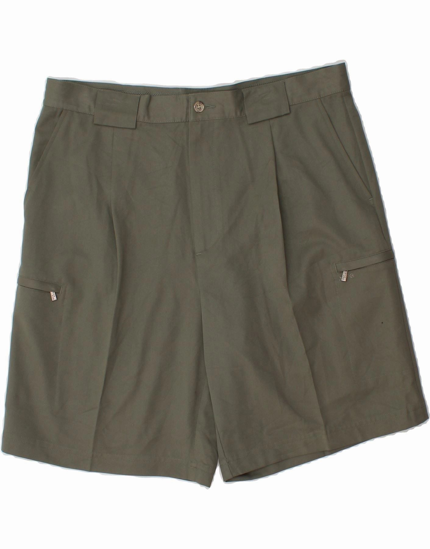 IZOD Mens Cargo Shorts W36 Large Khaki Polyester UV Protection Fabric Warm Fit