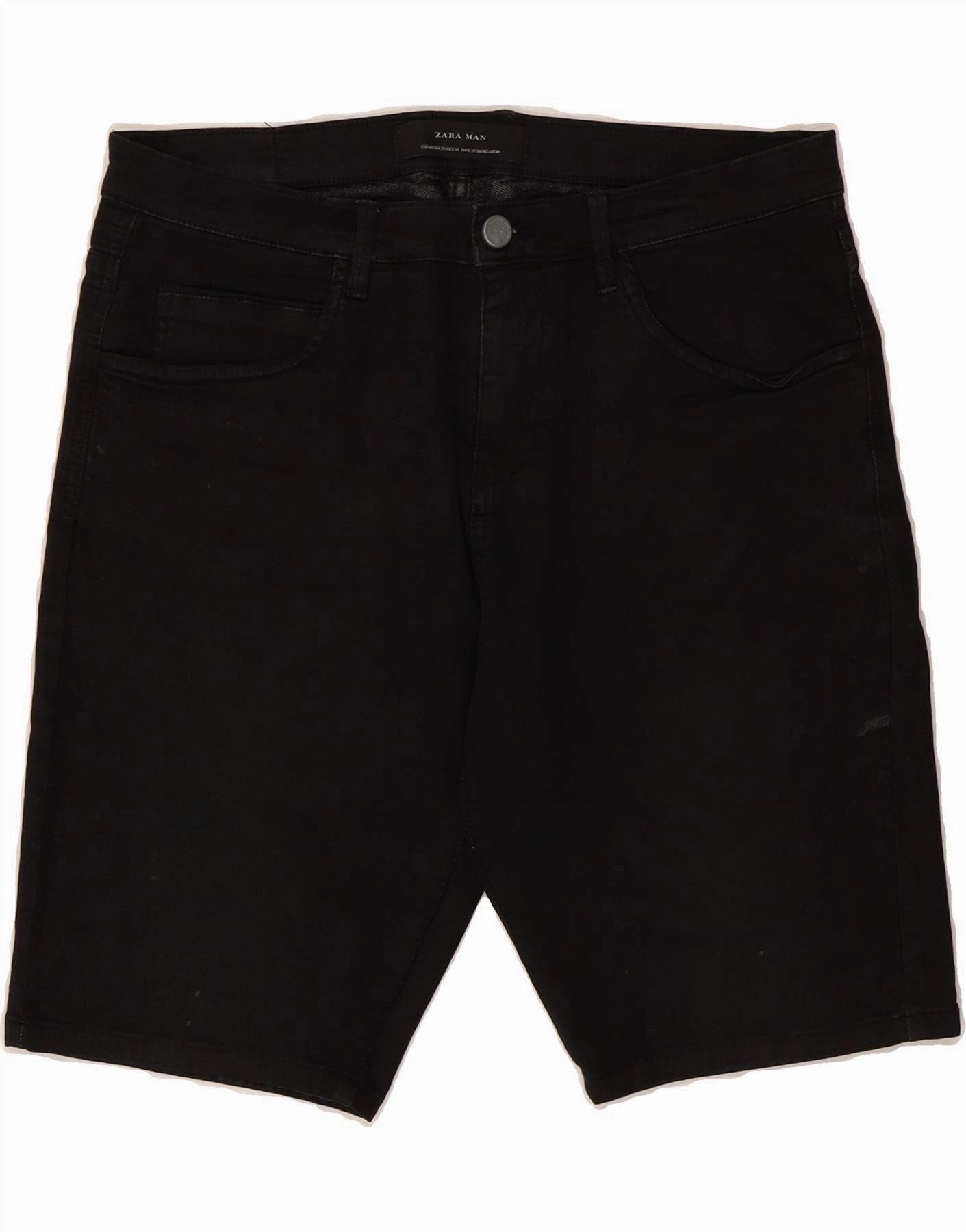ZARA Mens Denim Shorts EU 40 Medium W30  Black Cotton All Day Wear Resistant Fabric