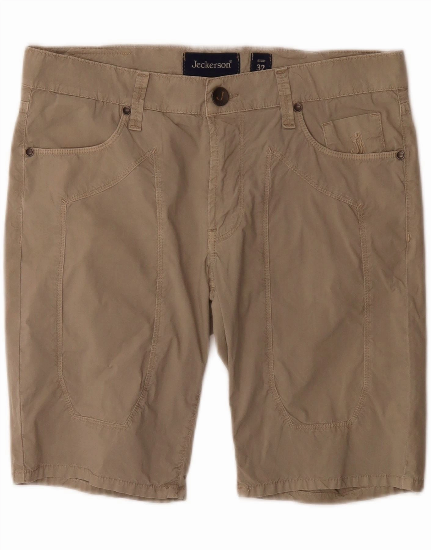 Home Style JECKERSON Mens Casual Shorts  W32 Medium Beige Cotton