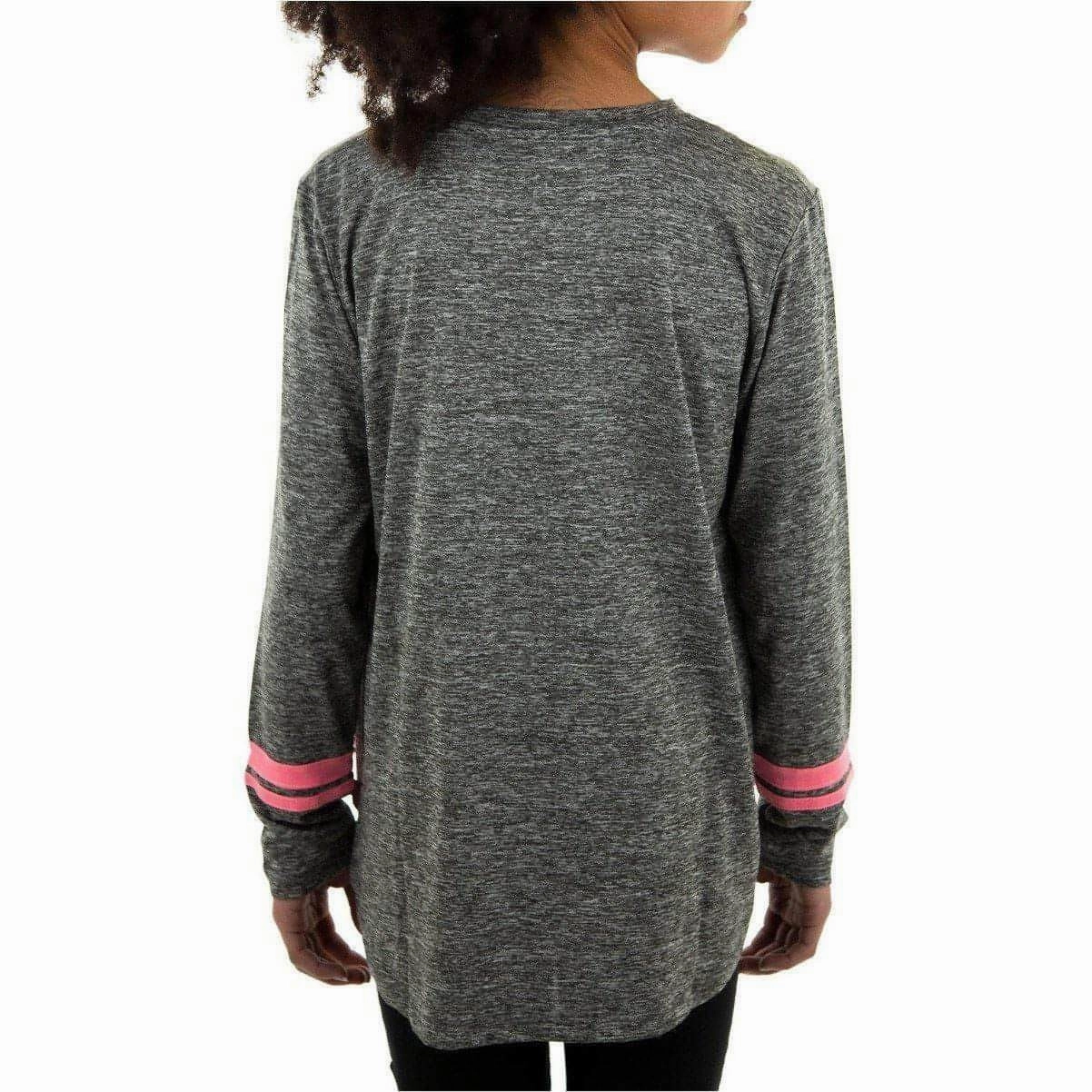 earring venue UV Protection More Mile Marl Girls Long Sleeve Running Top - Grey