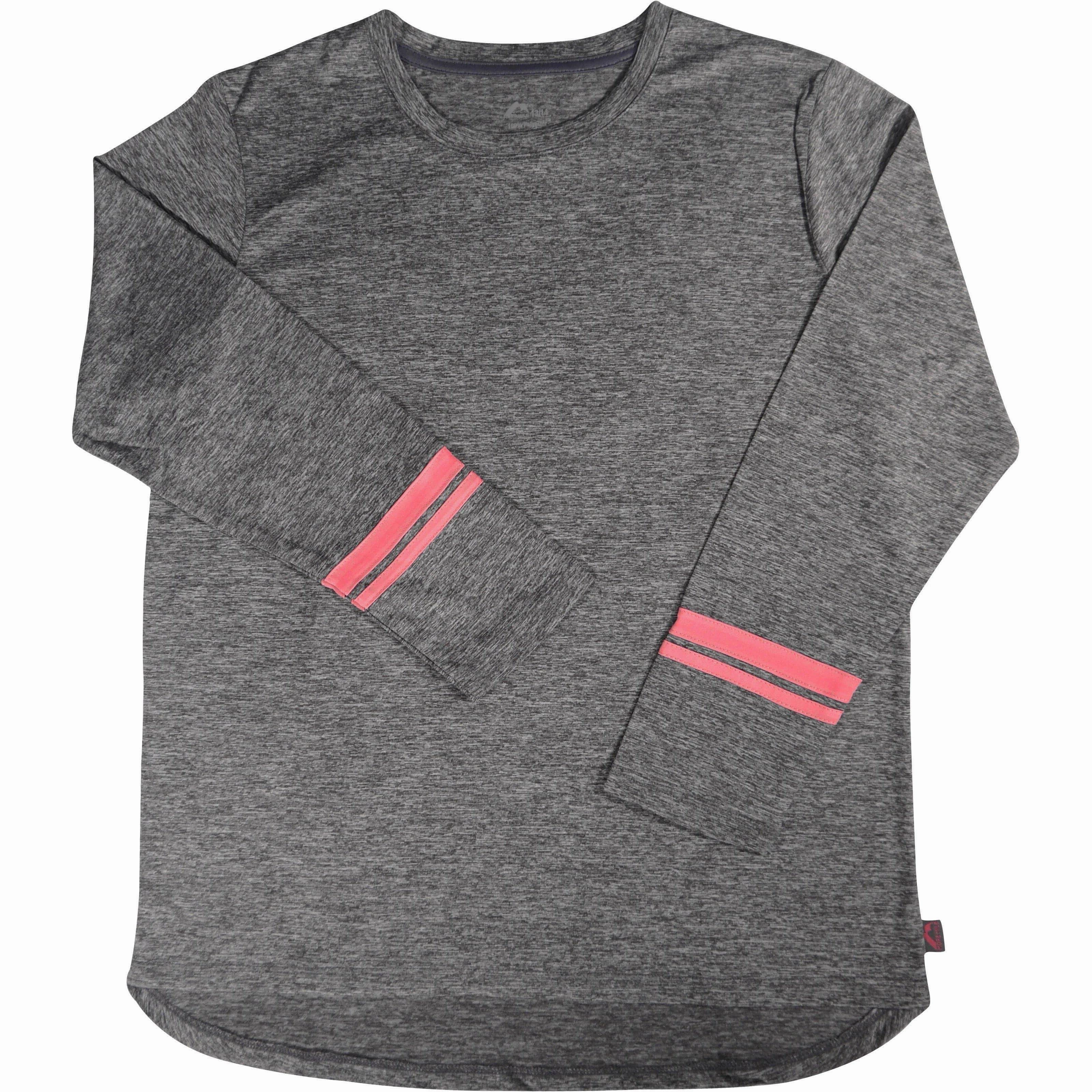 More Mile Marl Girls Long Sleeve Running Top - Grey varnish