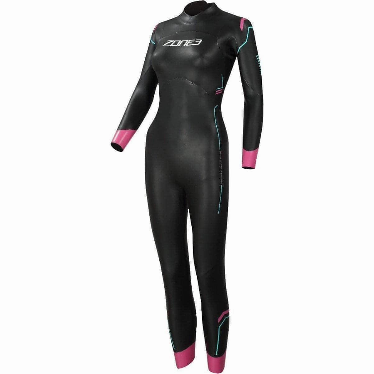 Precision Stitching Patterns Adaptive Body Contouring Zone3 Agile Womens Wetsuit - Black